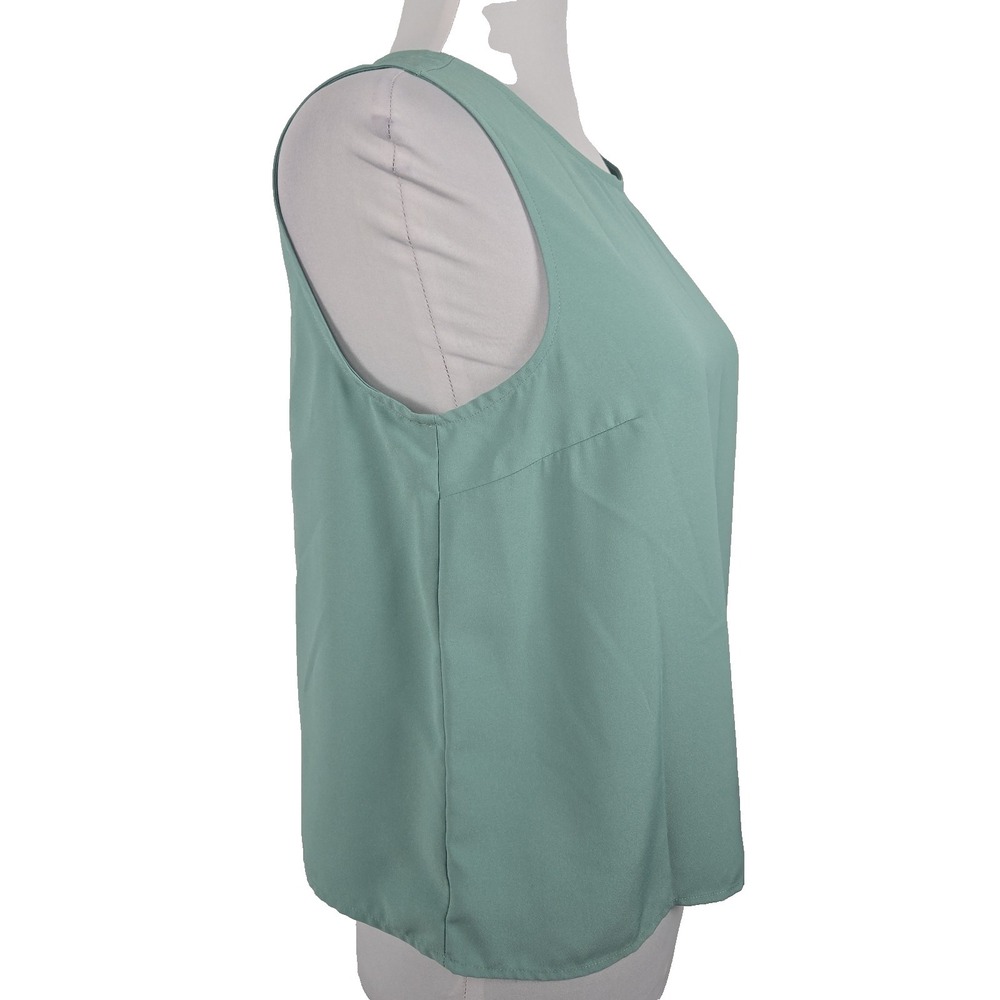 J.Crew Women's Top XS Sleeveless Mint Green Style # BY429 Blouse Matte Satin - Picture 2 of 7